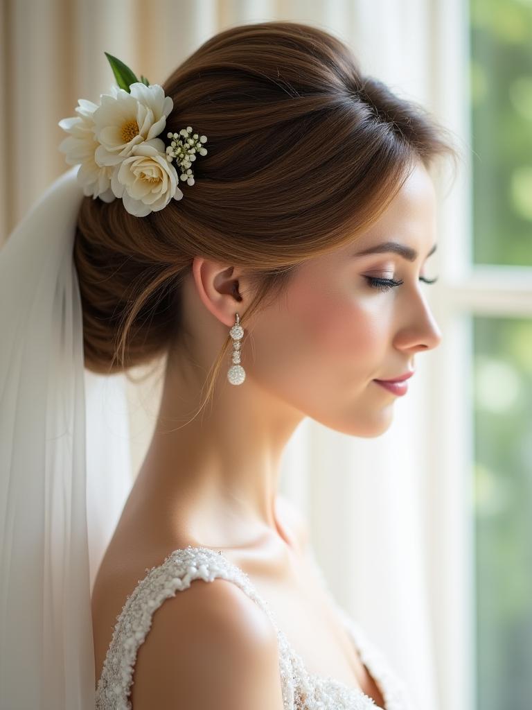 Peinado de novia elegante en SolMira Studio