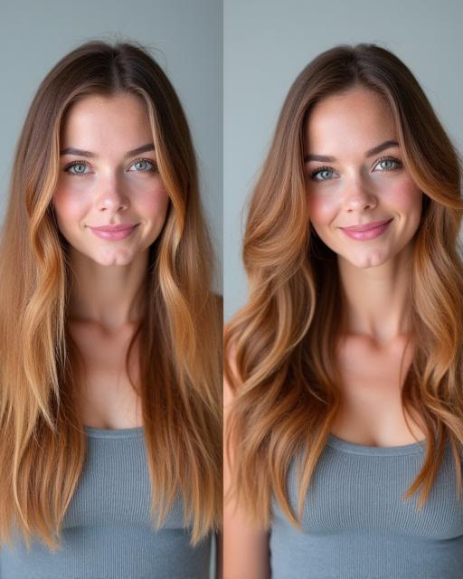 Transformación capilar antes y después en SolMira Studio